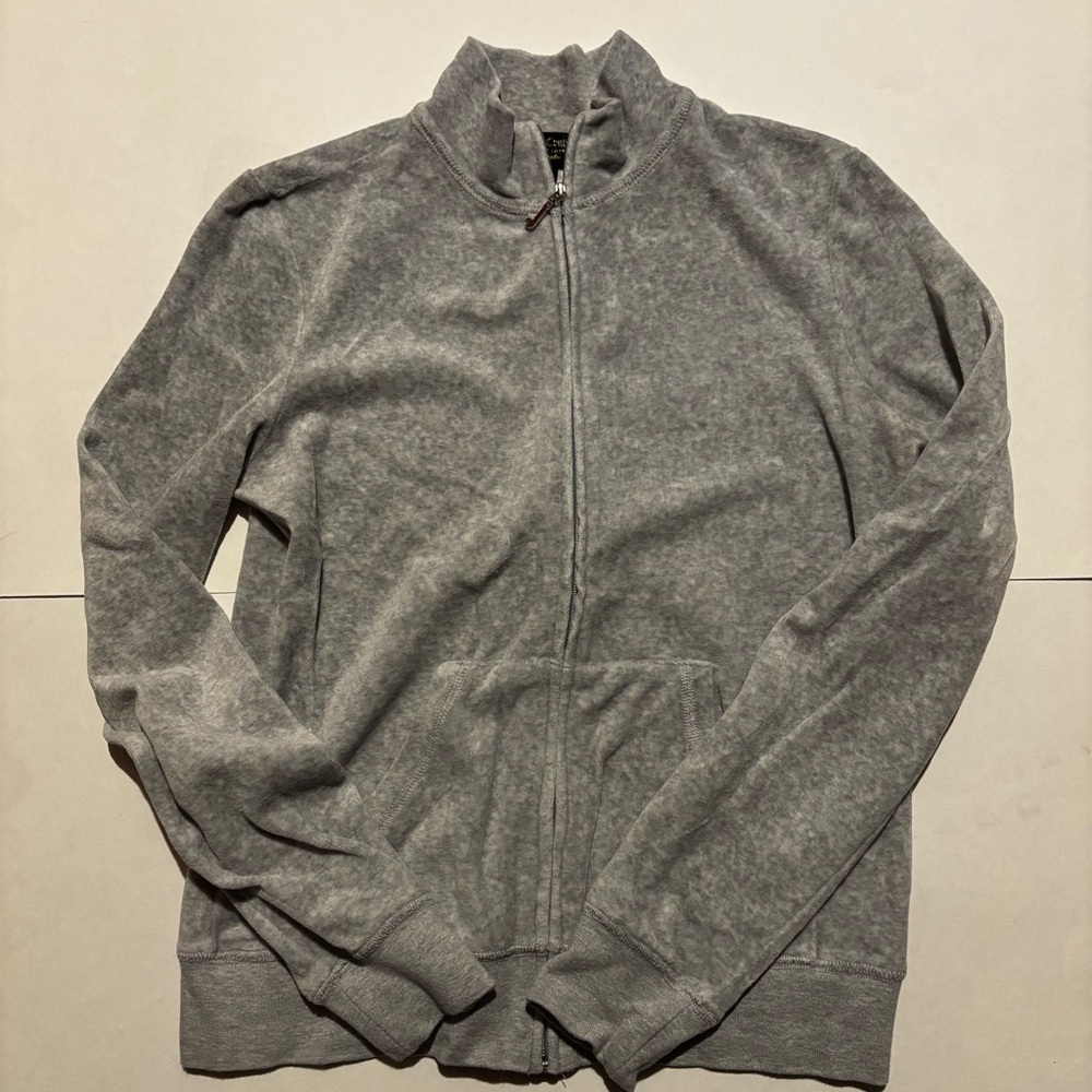 grey juicy couture black label zip up sweatshirt